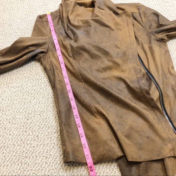 Zara Vegan Suede Leather Moto Brown Jacket XS - Picture 10 of 10